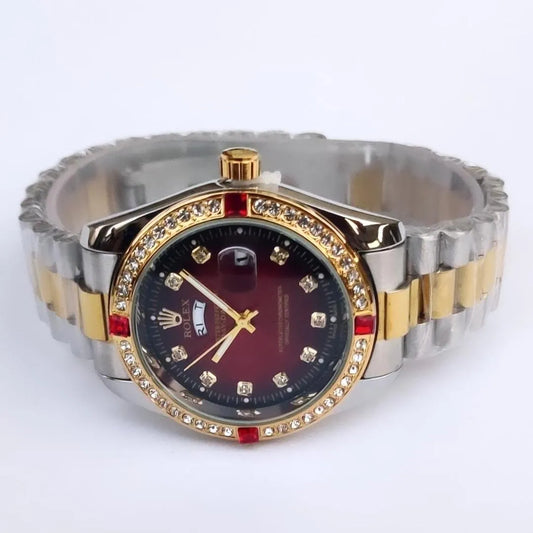 ROLEX Men's Classic Stones Stainless Steel Wrist Watch