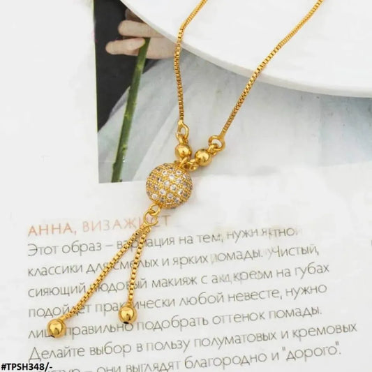 Ball Design Gold Plated Zircon Necklace