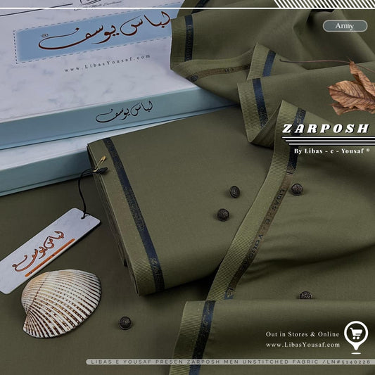 ZARPOSH | Crafted by Libas e Yousaf | Wash & Wear | Winter Season | Army
