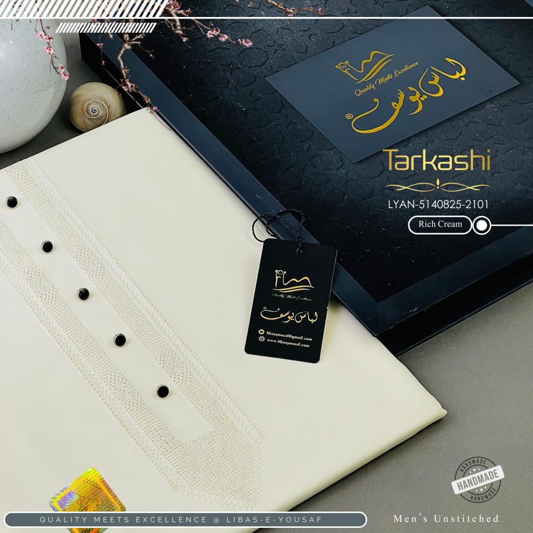 Butter Blend TarKashi | Crafted by Libas e Yousaf | Shade 1201 – Rich Cream